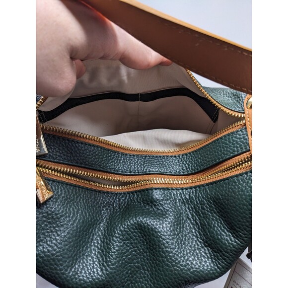 Valentina Sling Backpack Italian Leather Convertible Bag Hunter Green NWT main image 5